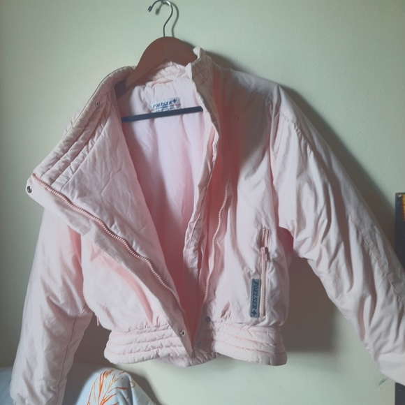 VTG Pastel Pink Puffy Jacket Ski Winter Quilted 38 - Picture 4 of 13